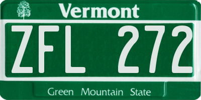 VT license plate ZFL272