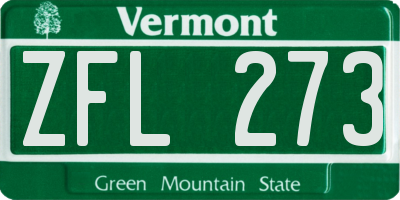 VT license plate ZFL273