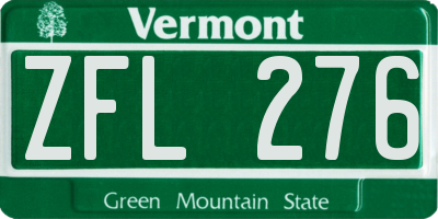 VT license plate ZFL276