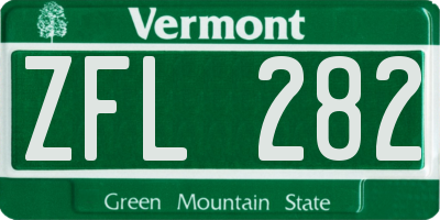VT license plate ZFL282