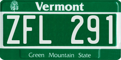 VT license plate ZFL291