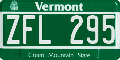 VT license plate ZFL295