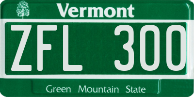 VT license plate ZFL300