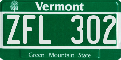 VT license plate ZFL302