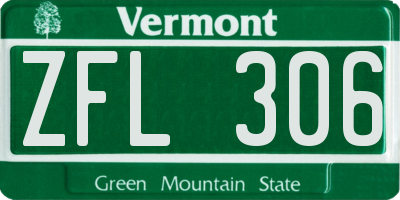VT license plate ZFL306