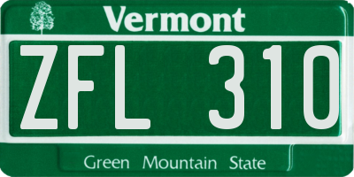 VT license plate ZFL310