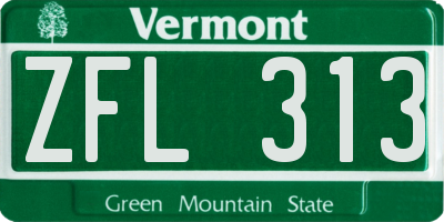 VT license plate ZFL313