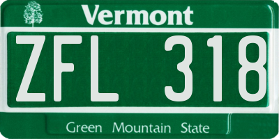 VT license plate ZFL318