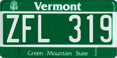 VT license plate ZFL319