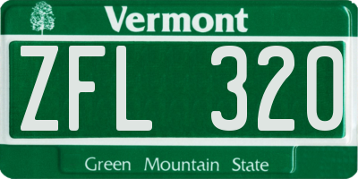 VT license plate ZFL320
