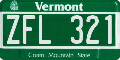 VT license plate ZFL321