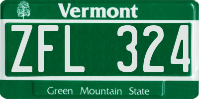VT license plate ZFL324