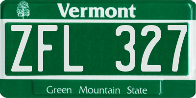 VT license plate ZFL327