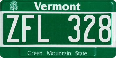 VT license plate ZFL328
