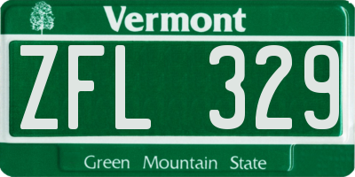 VT license plate ZFL329