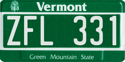 VT license plate ZFL331
