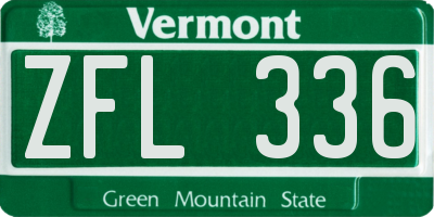 VT license plate ZFL336