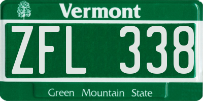 VT license plate ZFL338