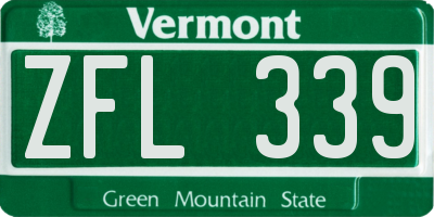 VT license plate ZFL339
