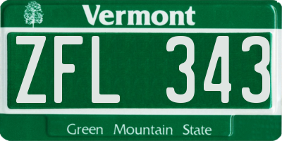 VT license plate ZFL343