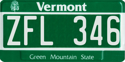 VT license plate ZFL346