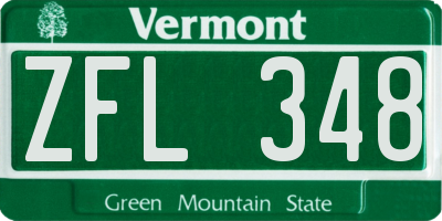 VT license plate ZFL348