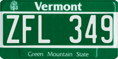 VT license plate ZFL349