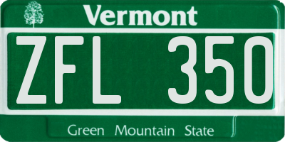 VT license plate ZFL350