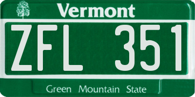 VT license plate ZFL351