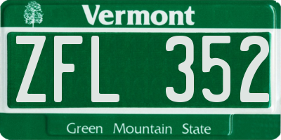 VT license plate ZFL352