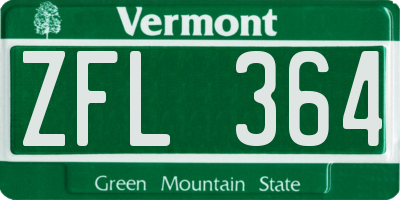 VT license plate ZFL364