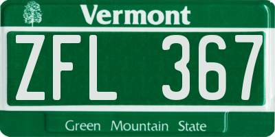 VT license plate ZFL367