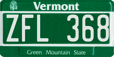 VT license plate ZFL368