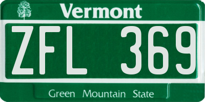 VT license plate ZFL369