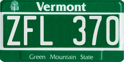 VT license plate ZFL370