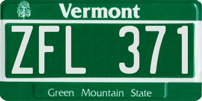 VT license plate ZFL371