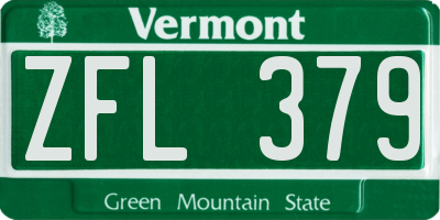 VT license plate ZFL379