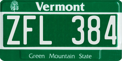 VT license plate ZFL384