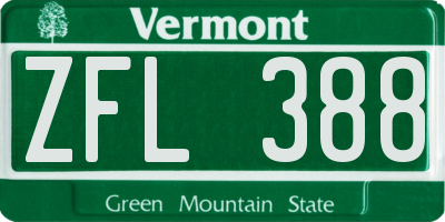 VT license plate ZFL388