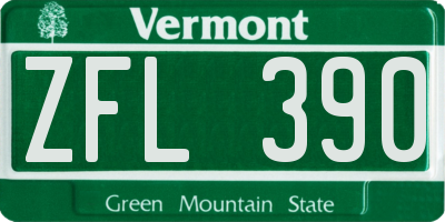 VT license plate ZFL390
