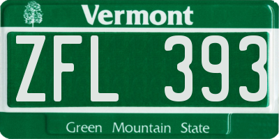 VT license plate ZFL393