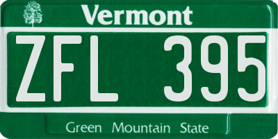 VT license plate ZFL395