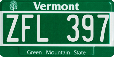 VT license plate ZFL397