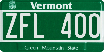 VT license plate ZFL400