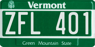 VT license plate ZFL401