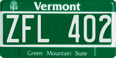 VT license plate ZFL402