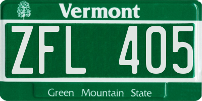 VT license plate ZFL405