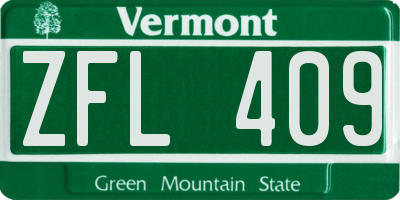 VT license plate ZFL409