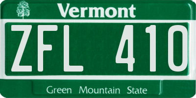 VT license plate ZFL410