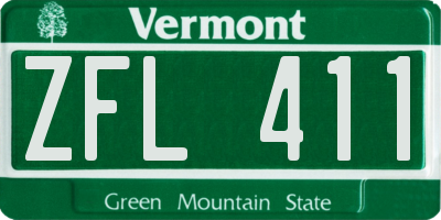 VT license plate ZFL411
